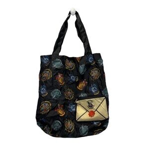 Harry Potter Letter and Hogwarts School Crest Packable Tote Bag